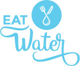 Eat water blue and white sign